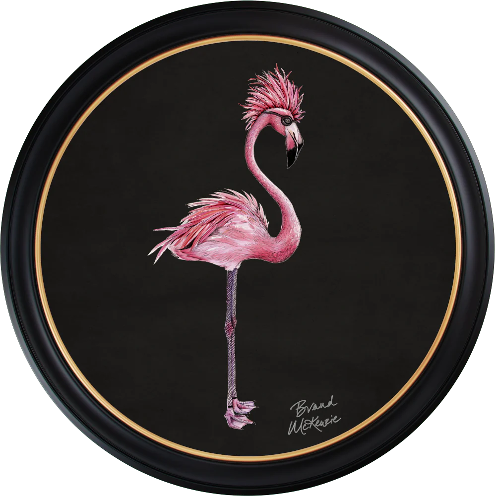 Brand McKenzie Punk Rocks Fiona Framed Round Art Print with Charcoal Black Background - Image 14