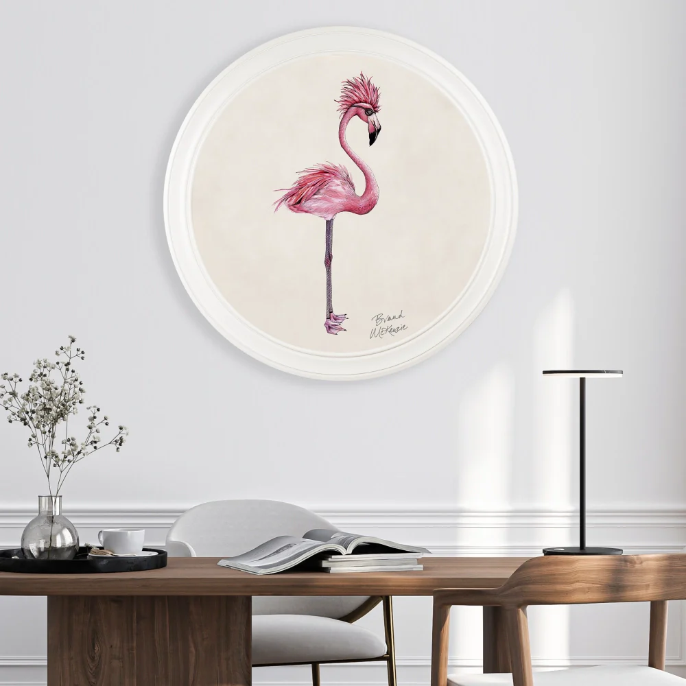 Brand McKenzie Punk Rocks Prince Framed Round Art Print with Chalk White Background - Image 5