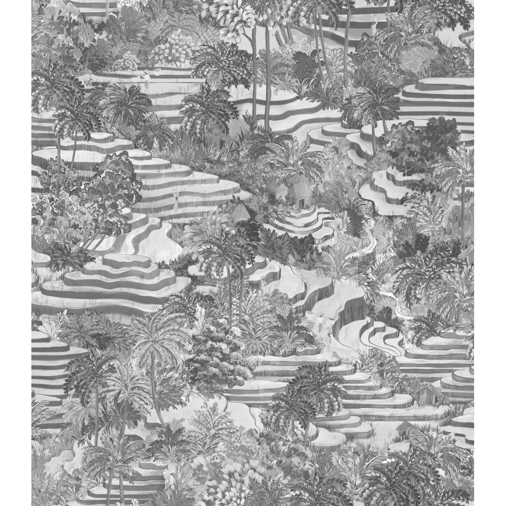 Brand McKenzie Rice Terrace Max A & B Rolls Black & White Wallpaper - Image 3