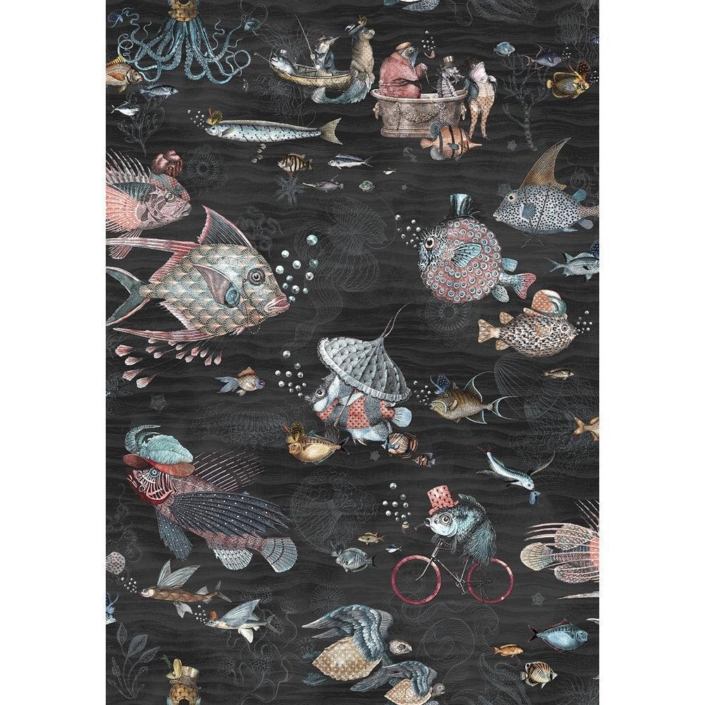 Brand McKenzie Sea Life Charcoal & Pink Wallpaper - Image 3