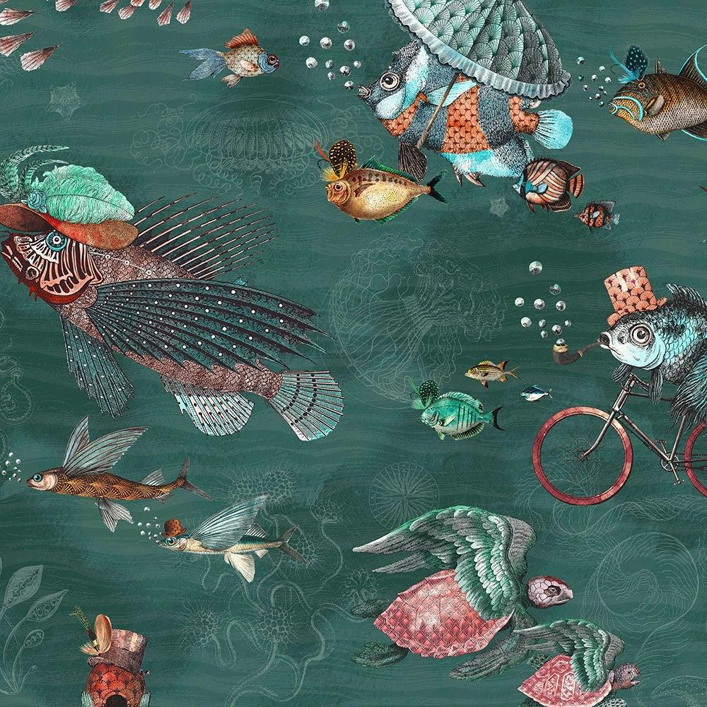 Brand McKenzie Sea Life Teal & Coral Wallpaper