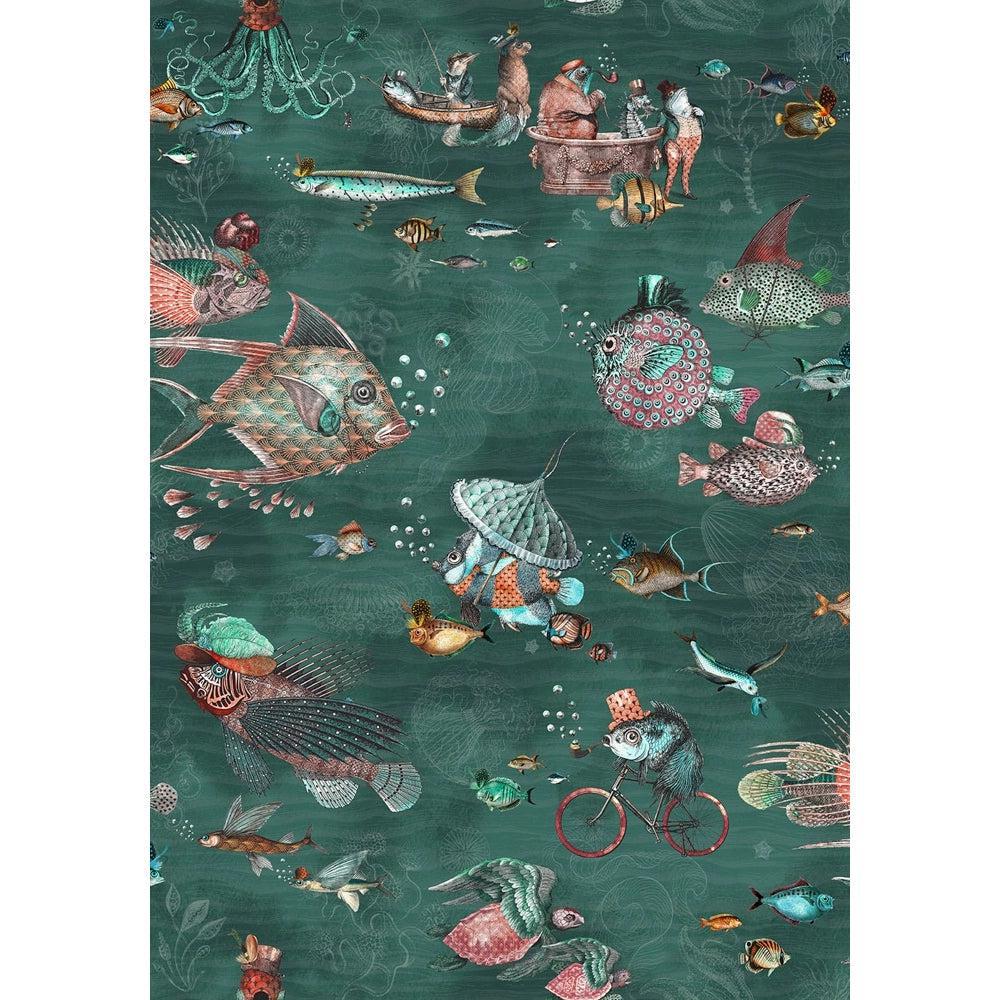 Brand McKenzie Sea Life Teal & Coral Wallpaper - Image 3