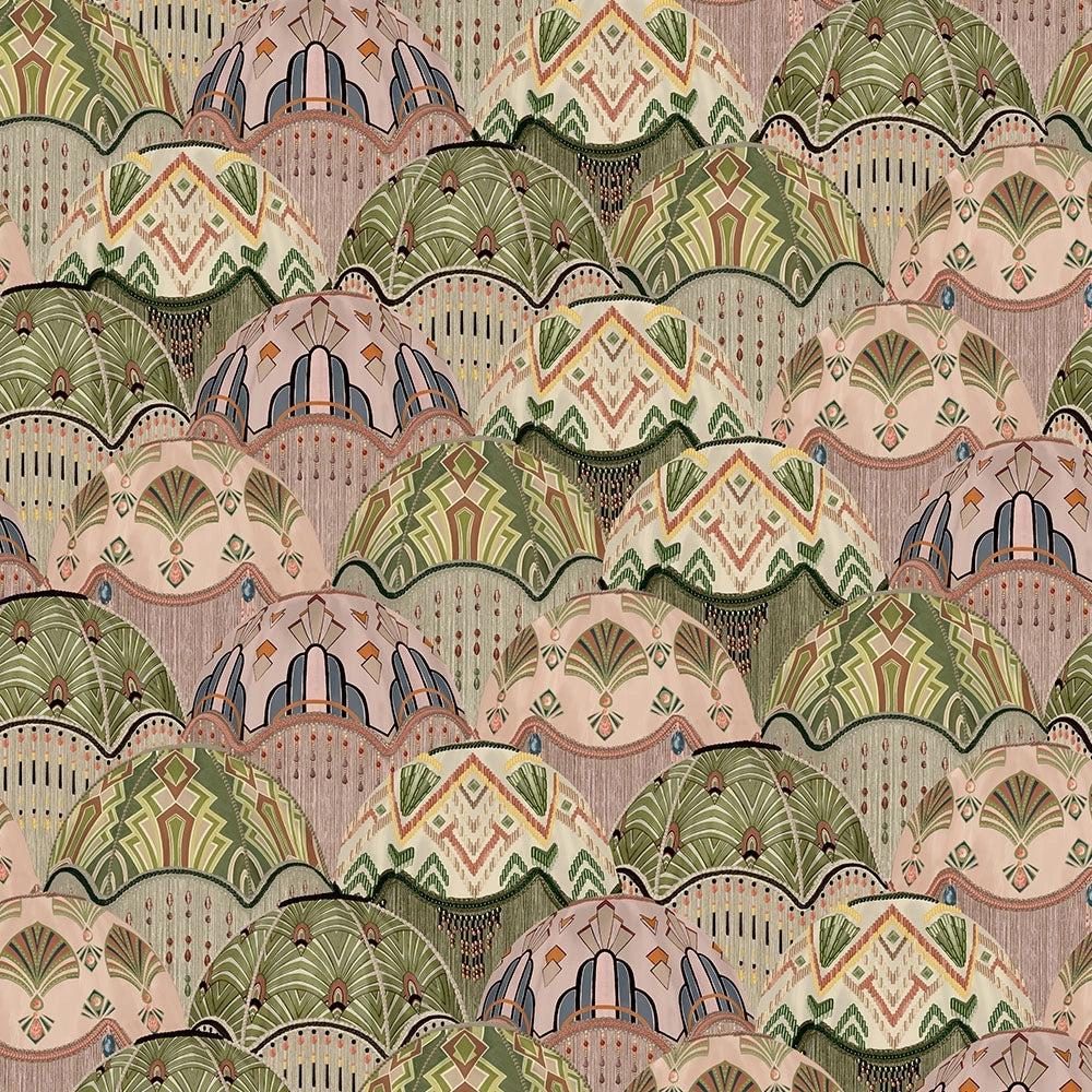 Brand McKenzie Silk Shades Salmon & Olive Wallpaper