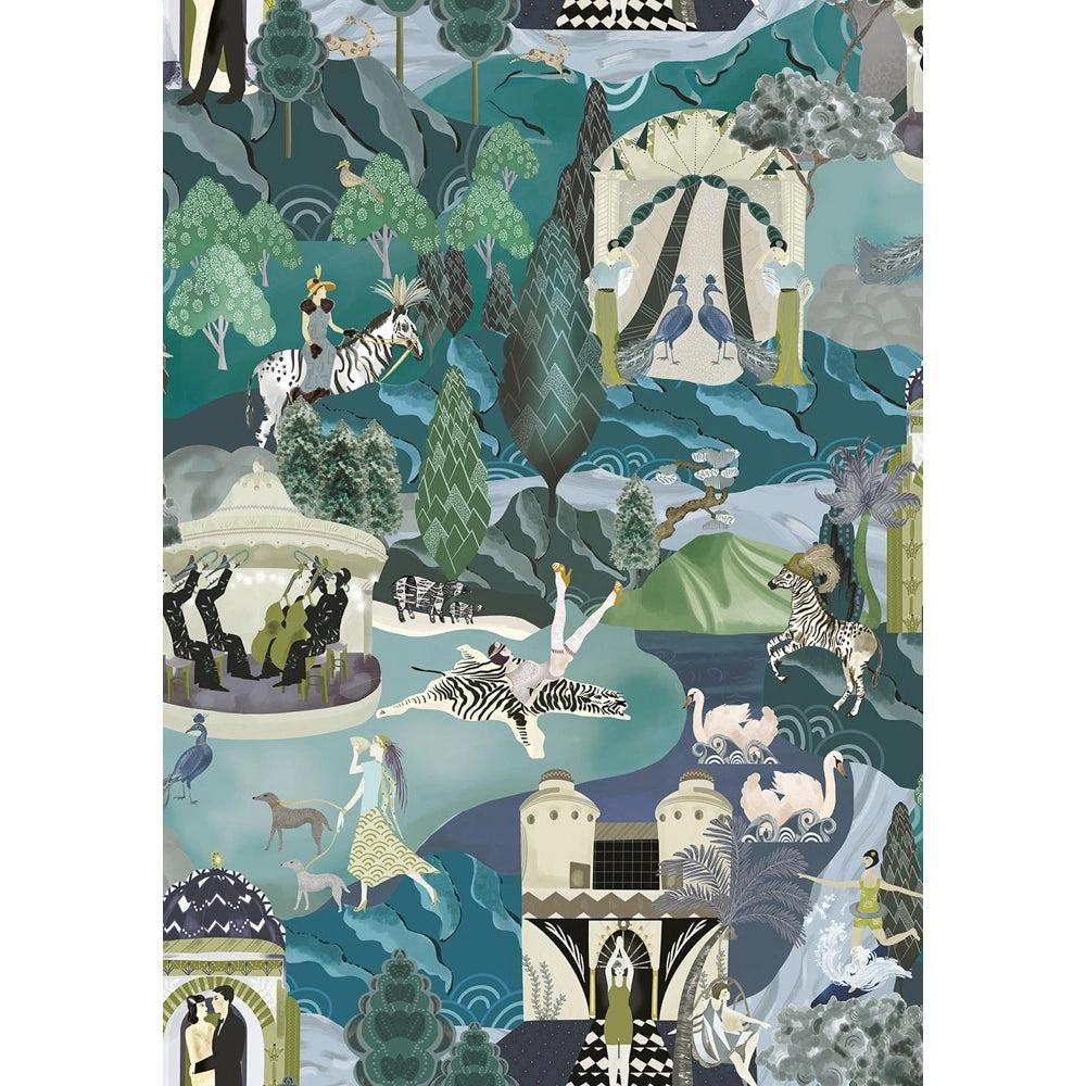 Brand McKenzie The Art Deco Hills Teal & Copper Wallpaper - Image 3