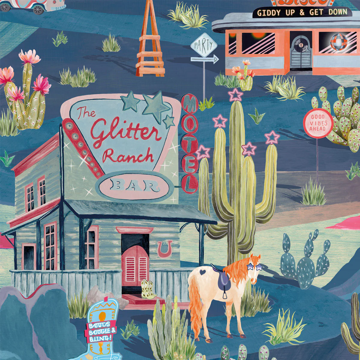 Brand McKenzie The Glitter Ranch Wallpaper - Dusk