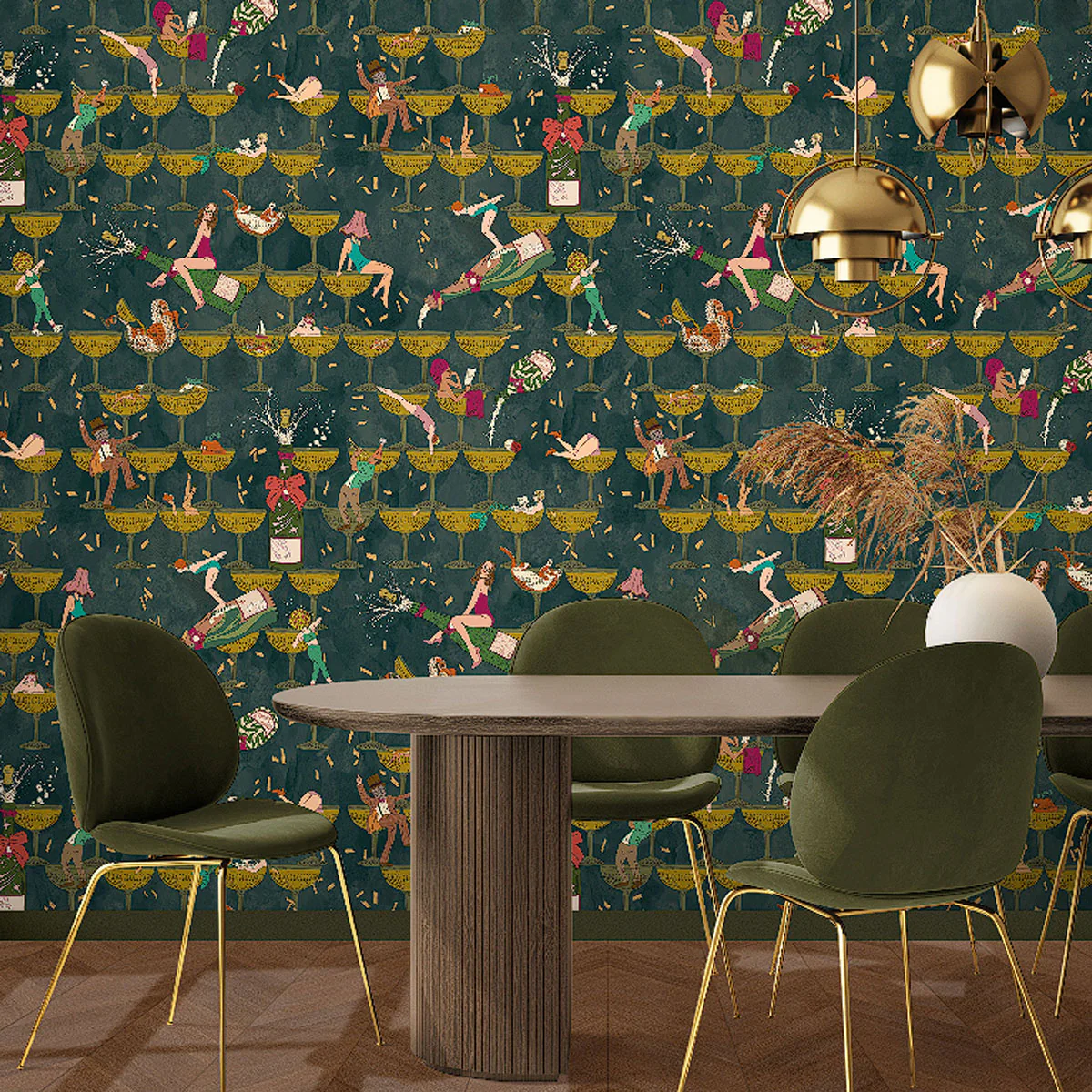 Brand McKenzie The Grand Pour Wallpaper - Dirty Olive - Image 3