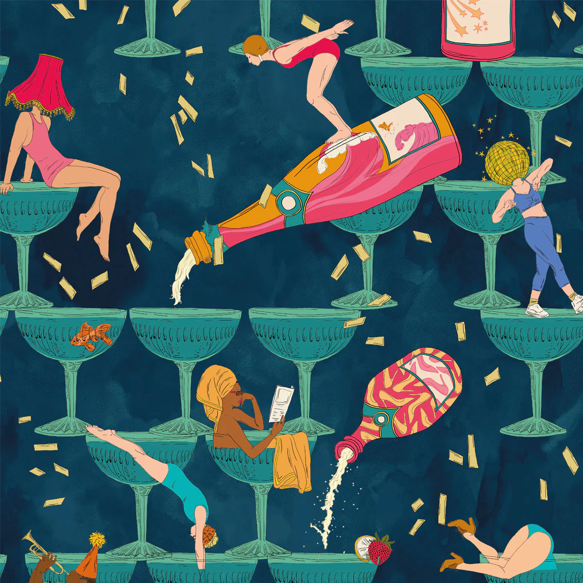 Brand McKenzie The Grand Pour Wallpaper - Velvet Sapphire