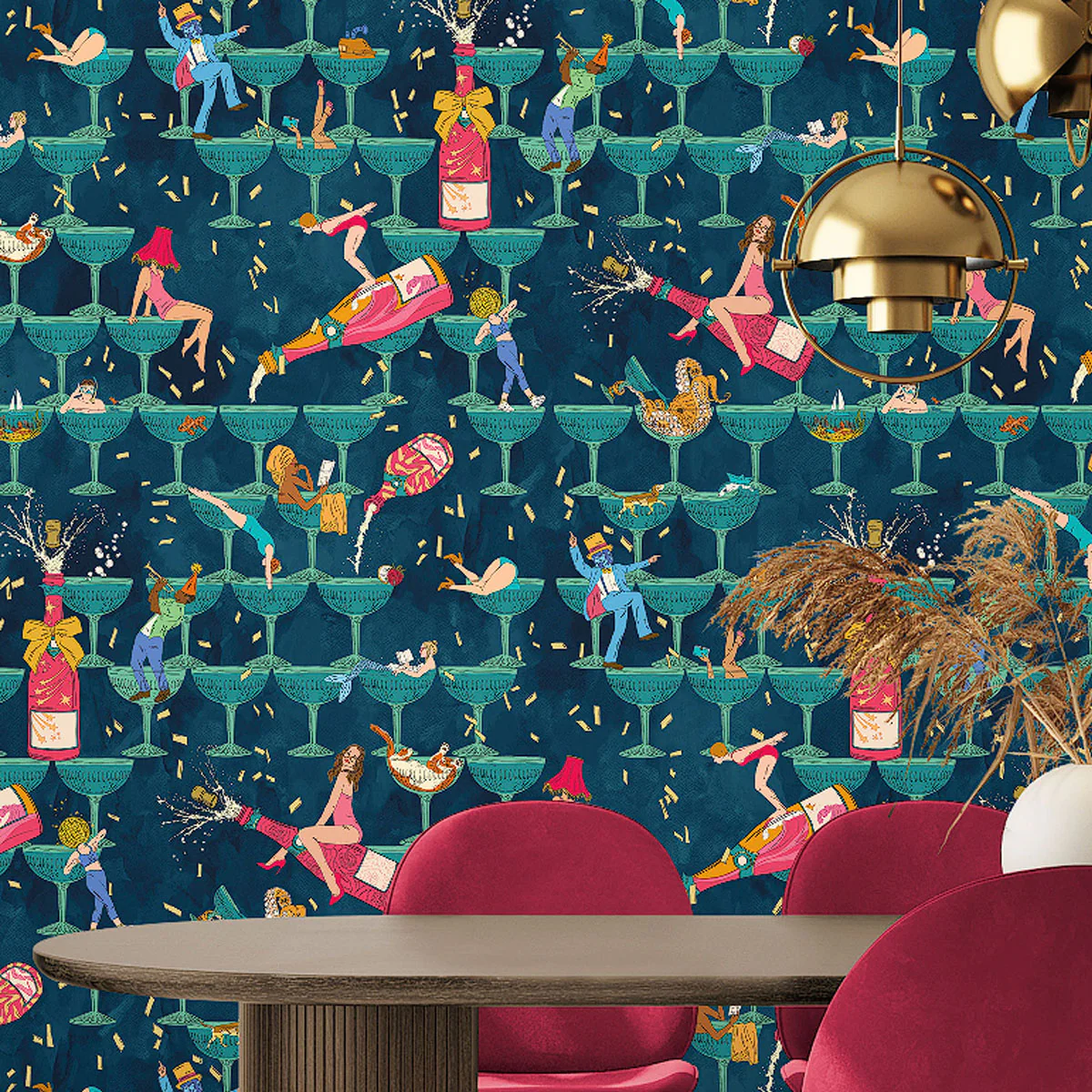 Brand McKenzie The Grand Pour Wallpaper - Velvet Sapphire - Image 2
