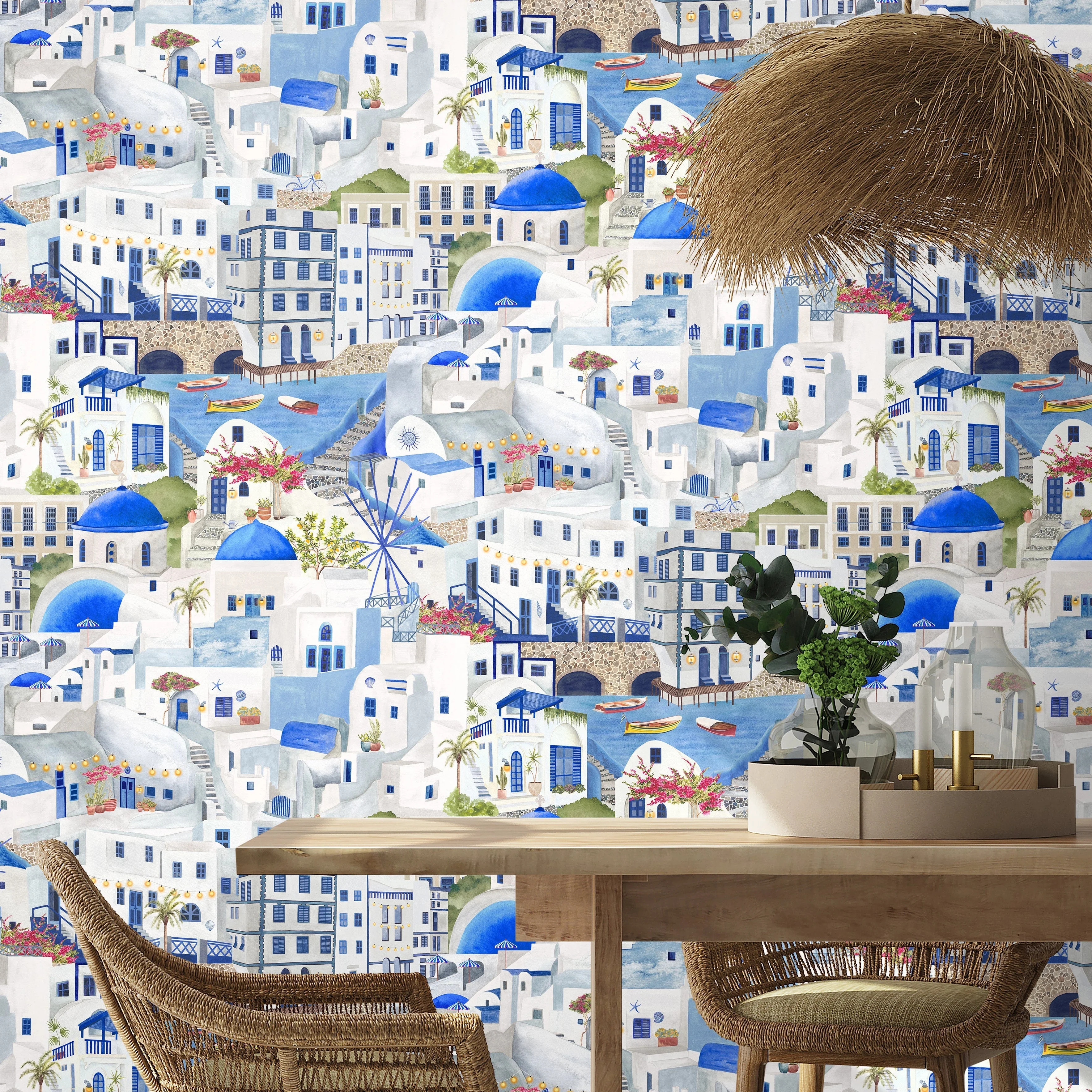 Brand McKenzie The Mediterranean Blue & White Wallpaper - Image 2