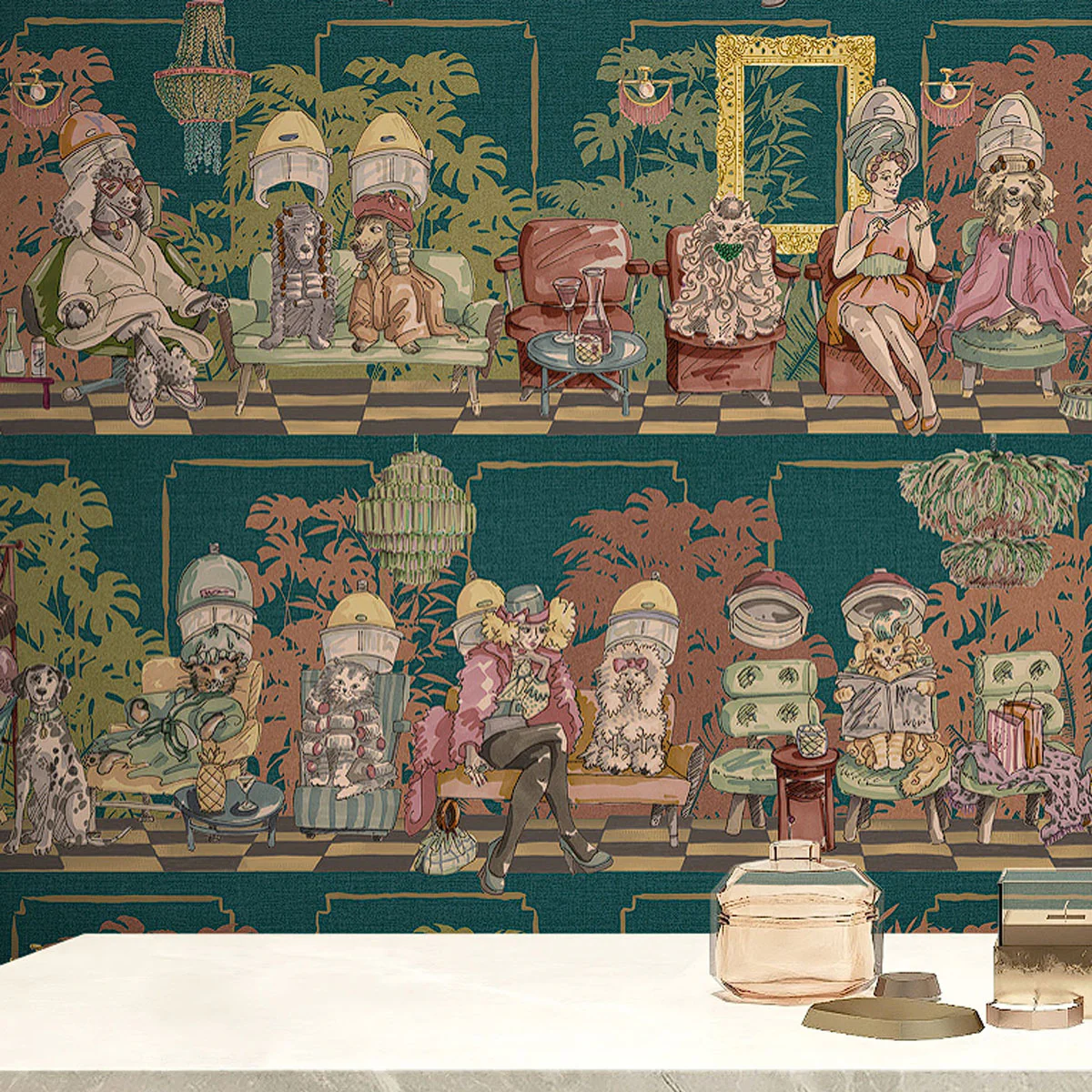 Brand McKenzie The Parlour Wallpaper - Teal Tone - Image 2