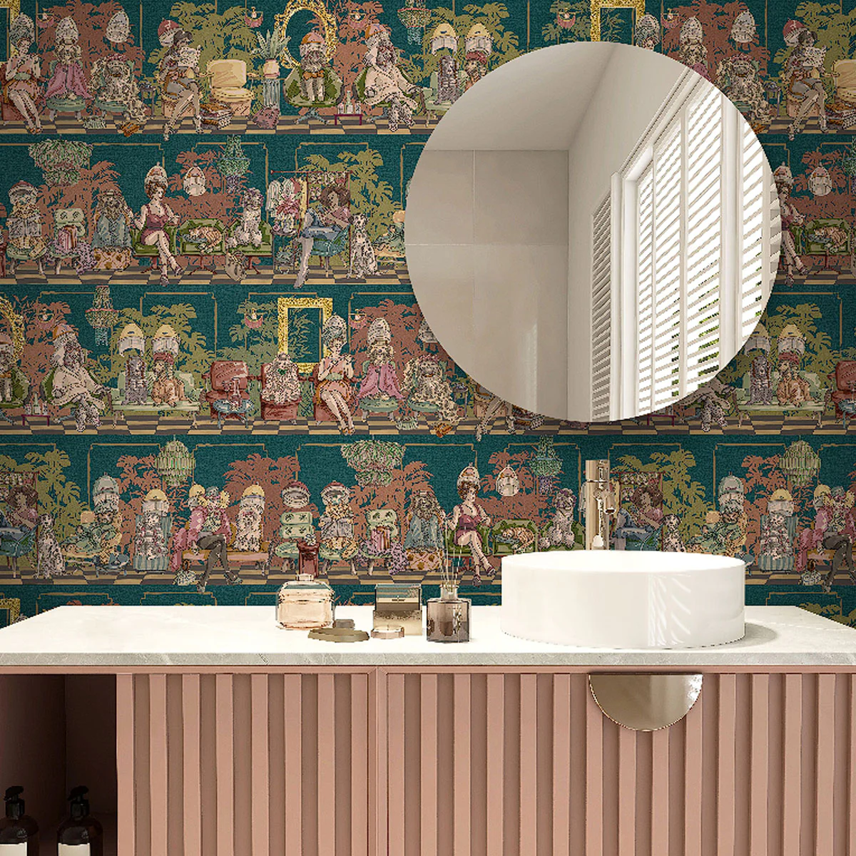 Brand McKenzie The Parlour Wallpaper - Teal Tone - Image 3