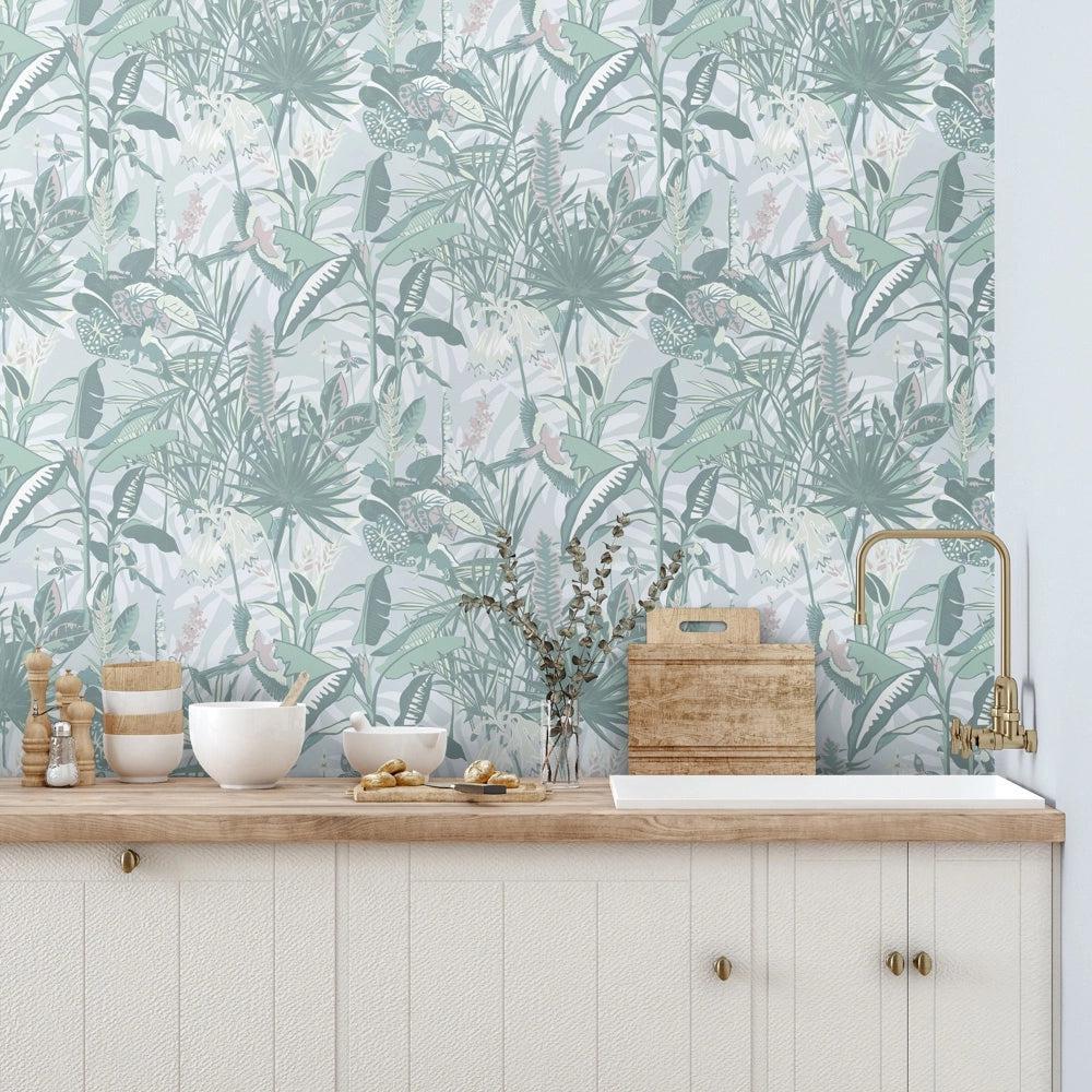 Brand McKenzie The Tropics Mint Green Wallpaper - Image 2