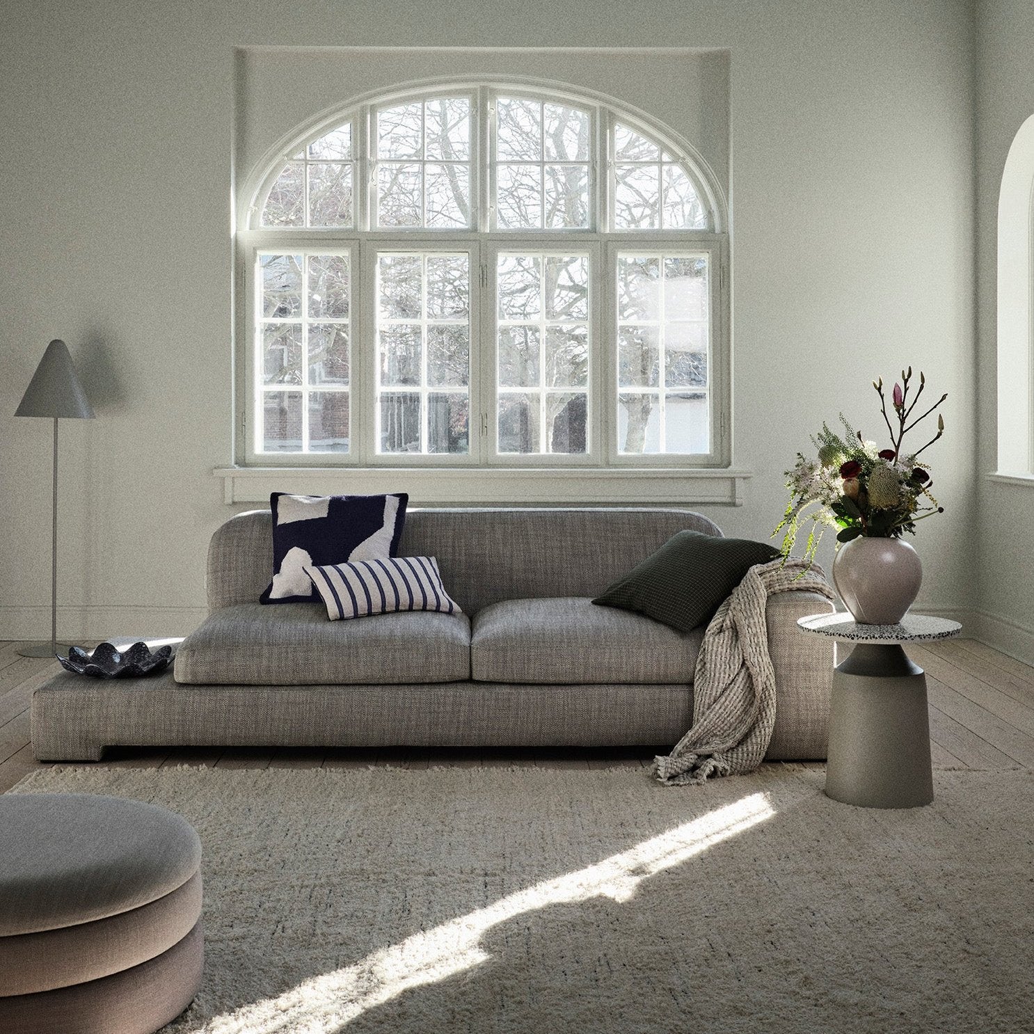 Broste Copenhagen Bay Chaise Longue Anthracite Melange - Left Sided - Image 2