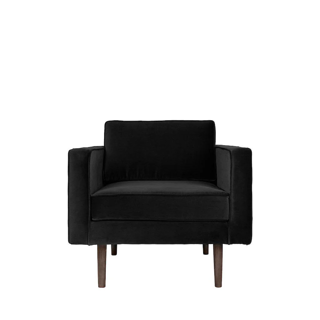 Broste Copenhagen Wind Velvet Armchair In Black