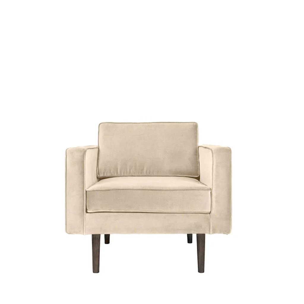 Broste Copenhagen Wind Velvet Armchair Rainy Day Grey