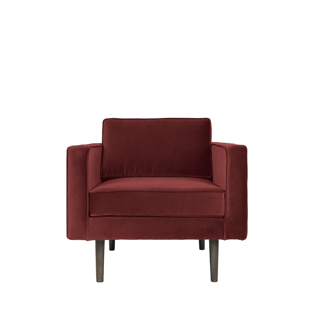 Broste Copenhagen Wind Velvet Armchair In Wild Ginger