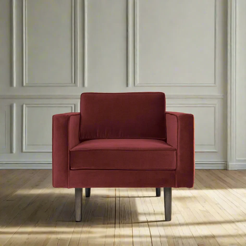 Broste Copenhagen Wind Velvet Armchair In Wild Ginger - Image 2