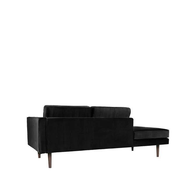 Broste Copenhagen Wind Velvet Chaise Longue In Black, Right Sided - Image 4