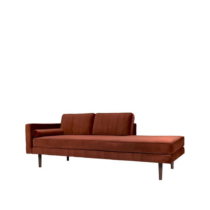 Broste Copenhagen Wind Velvet Chaise Longue Caramel Cafe - Left Sided - Image 3