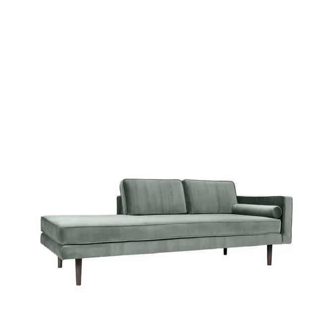 Broste Copenhagen Wind Velvet Chaise Longue In Chinoise Green Velvet, Right Sided - Image 5