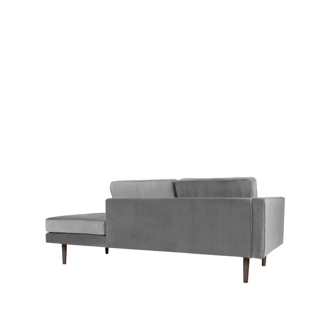 Broste Copenhagen Wind Velvet Chaise Longue In Drizzle Grey Velvet, Left Sided - Image 4