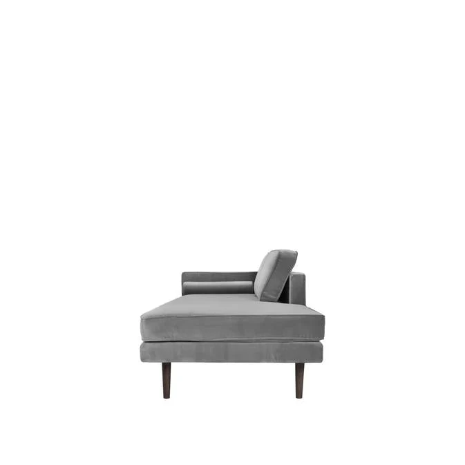 Broste Copenhagen Wind Velvet Chaise Longue In Drizzle Grey Velvet, Left Sided - Image 5
