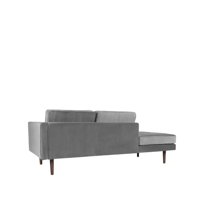 Broste Copenhagen Wind Velvet Chaise Longue In Drizzle Grey, Right Sided - Image 4