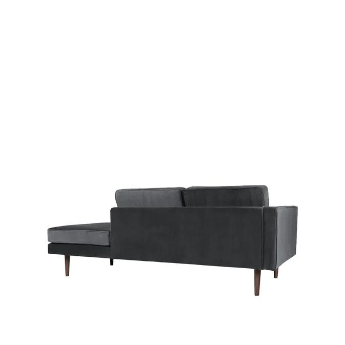 Broste Copenhagen Wind Velvet Chaise Longue In Magnet Grey, Left Sided - Image 3