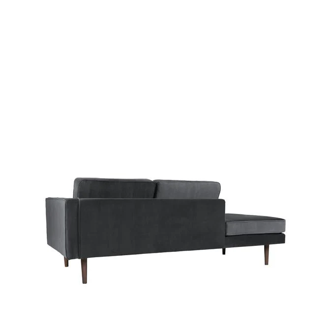 Broste Copenhagen Wind Velvet Chaise Longue In Magnet Grey, Right Sided - Image 5