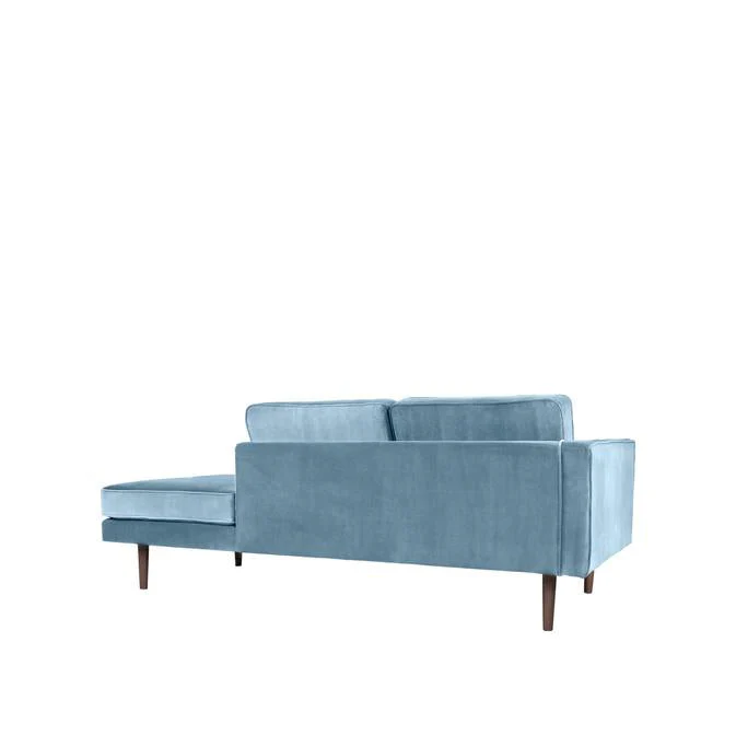 Broste Copenhagen Wind Velvet Chaise Longue In Pastel Blue, Left Sided - Image 4