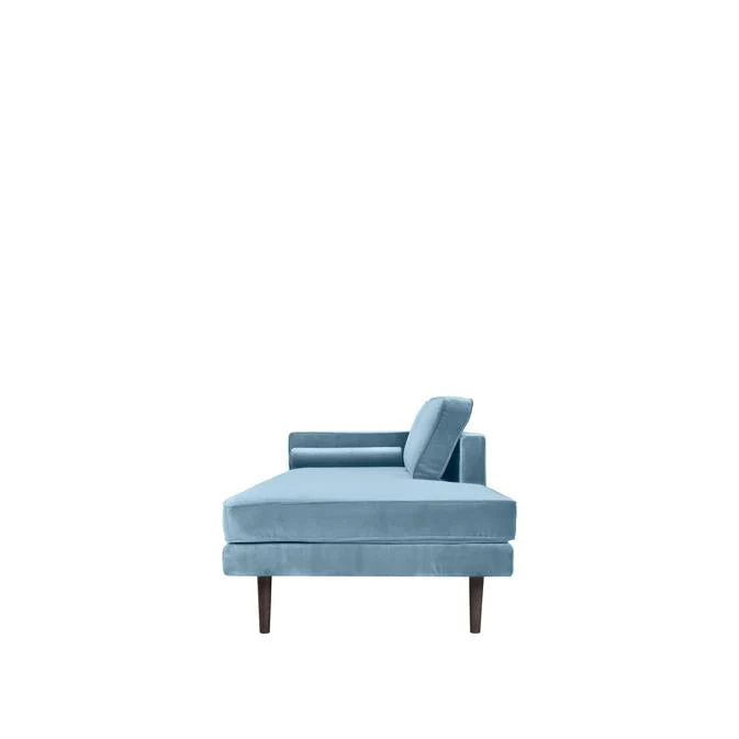 Broste Copenhagen Wind Velvet Chaise Longue In Pastel Blue, Left Sided - Image 5
