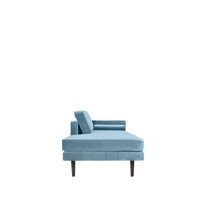 Broste Copenhagen Wind Velvet Chaise Longue In Pastel Blue, Right Sided - Image 4