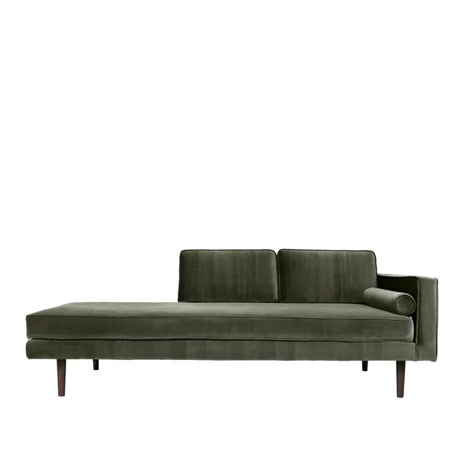 Broste Copenhagen Wind Velvet Chaise Longue In Grape Leaf Green, Right Sided - Image 6