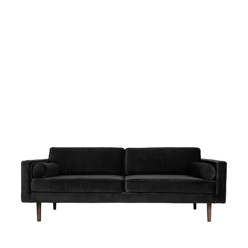 Broste Copenhagen Wind Velvet Large Sofa In Black