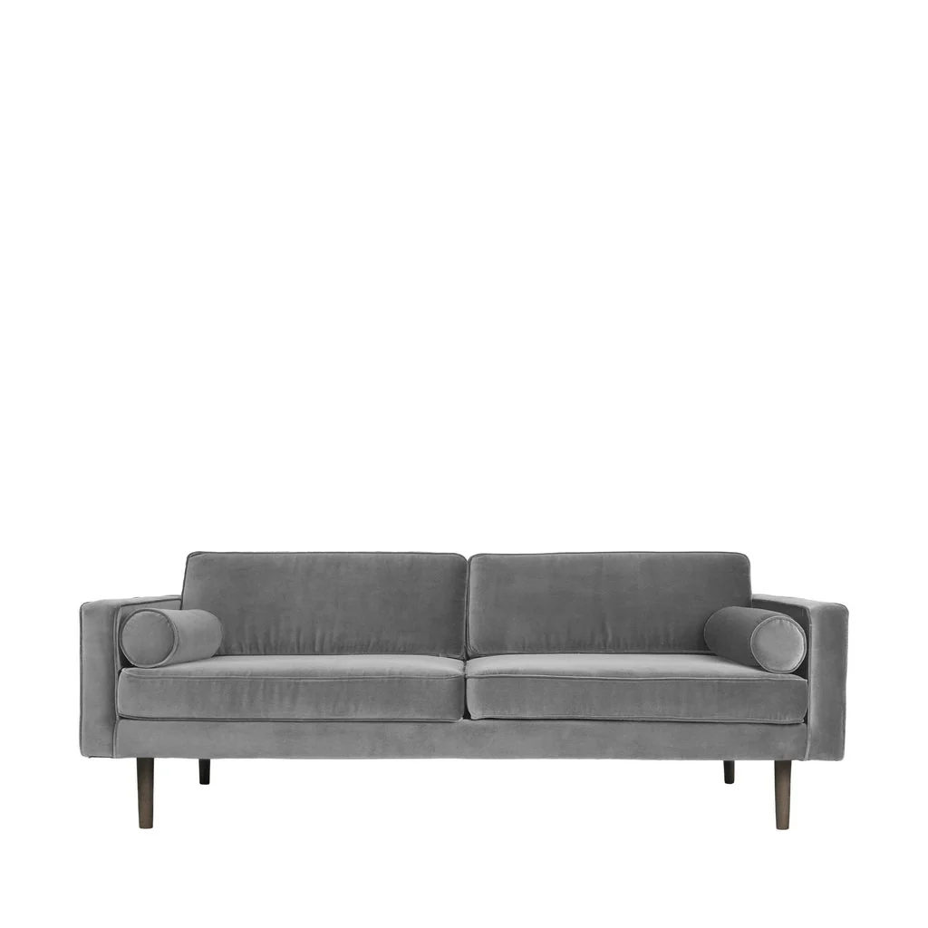 Broste Copenhagen Wind Velvet Large Sofa In Drizzle Grey