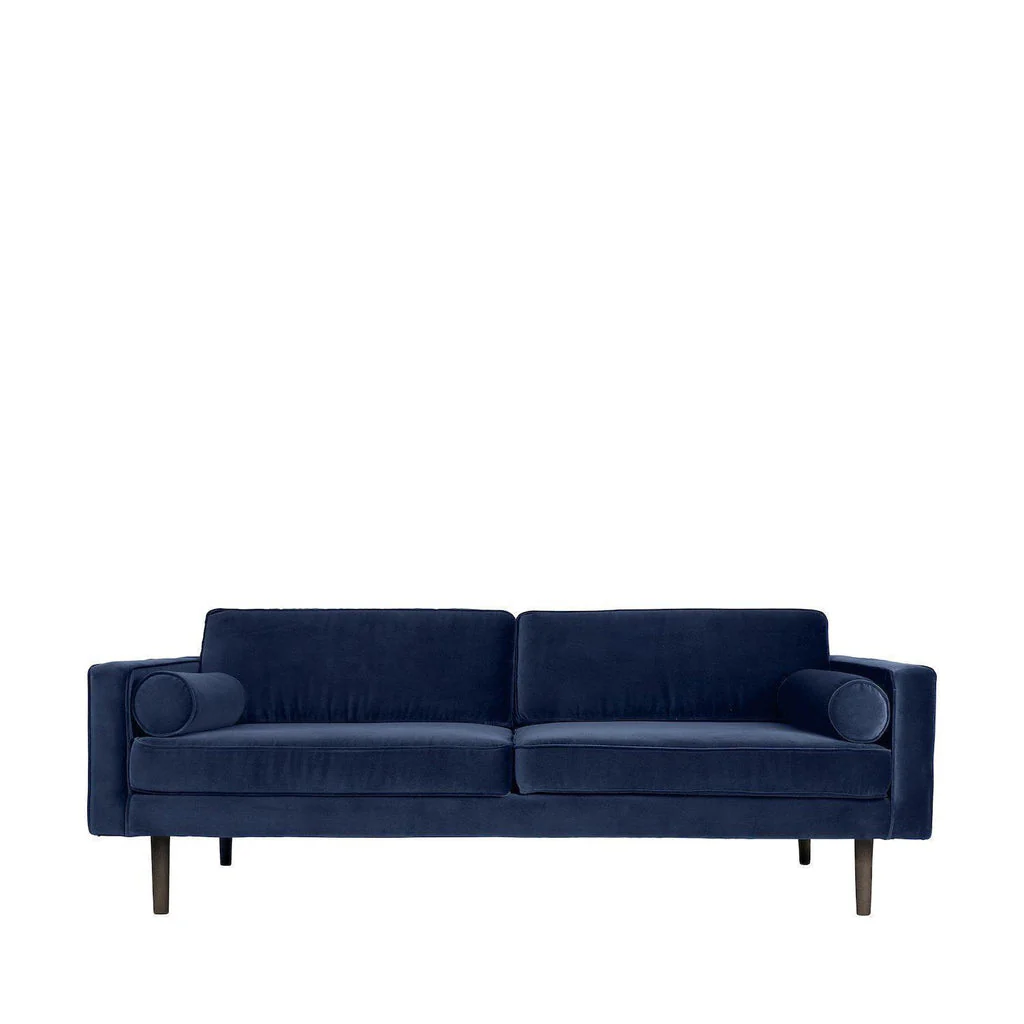 Broste Copenhagen Wind Velvet Large Sofa In Insignia Blue