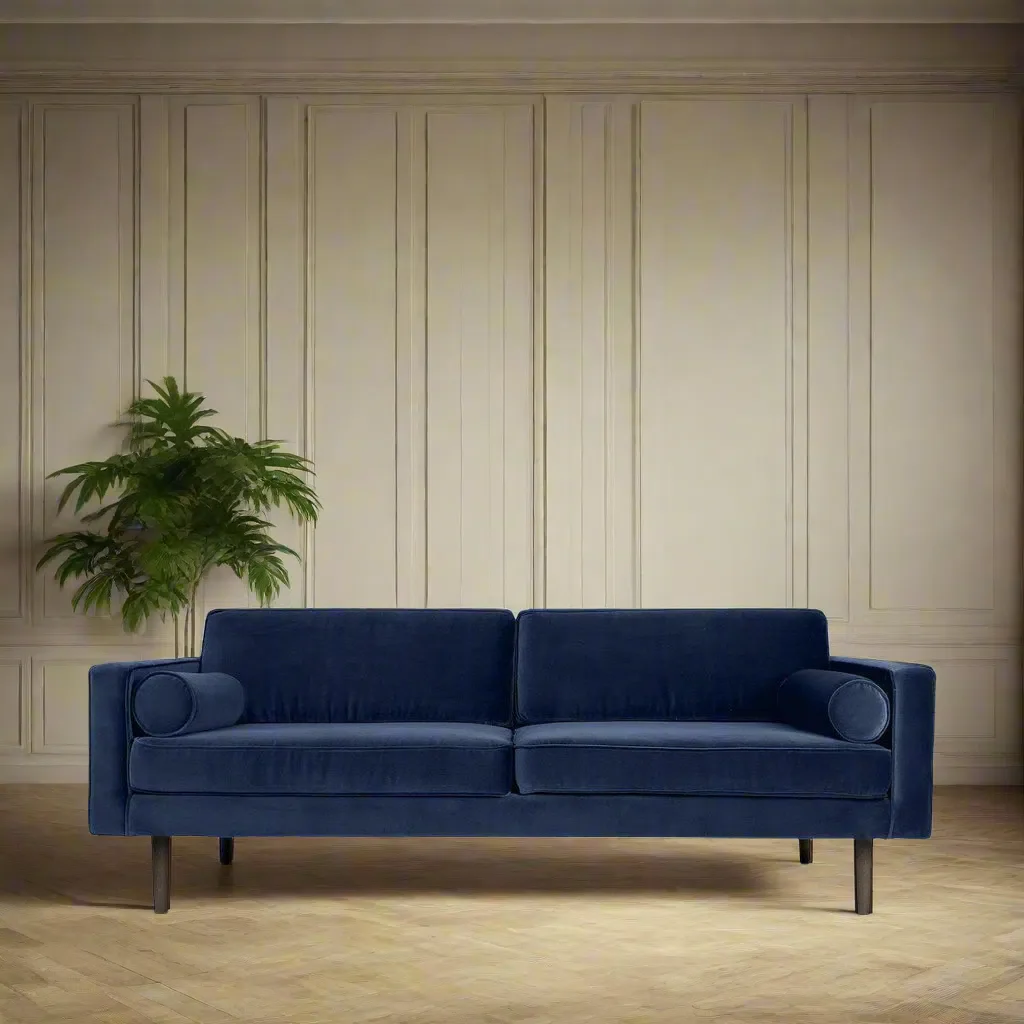 Broste Copenhagen Wind Velvet Large Sofa In Insignia Blue - Image 2