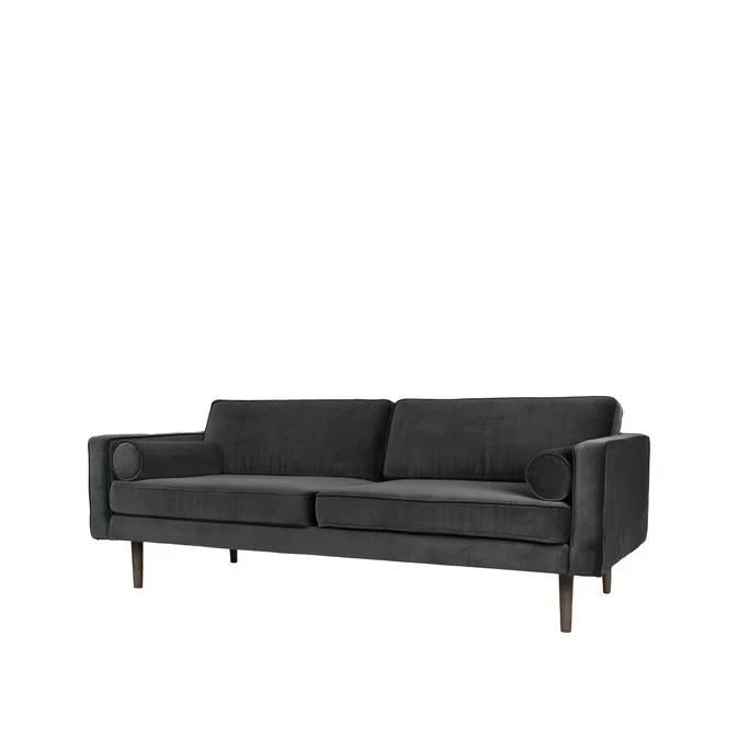 Broste Copenhagen Wind Velvet Large Sofa In Magnet Grey - Image 3