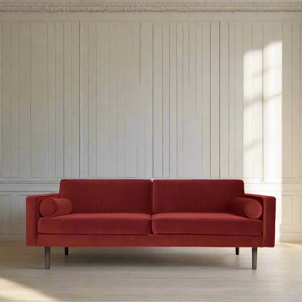 Broste Copenhagen Wind Velvet Large Sofa In Wild Ginger - Image 2