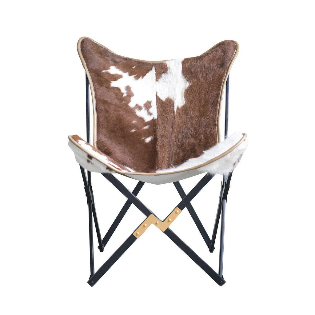 Creative Collection Tilde Cowhide Butterfly Chair - Brown