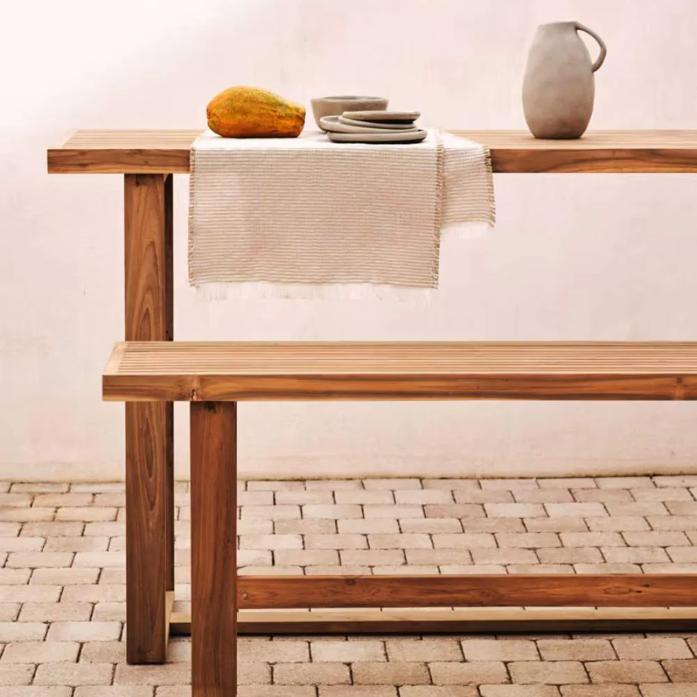 Kave Home Canadell 130 cm Tall Bench - 100% Outdoor Solid Recycled Teak by Kave Home - Image 5