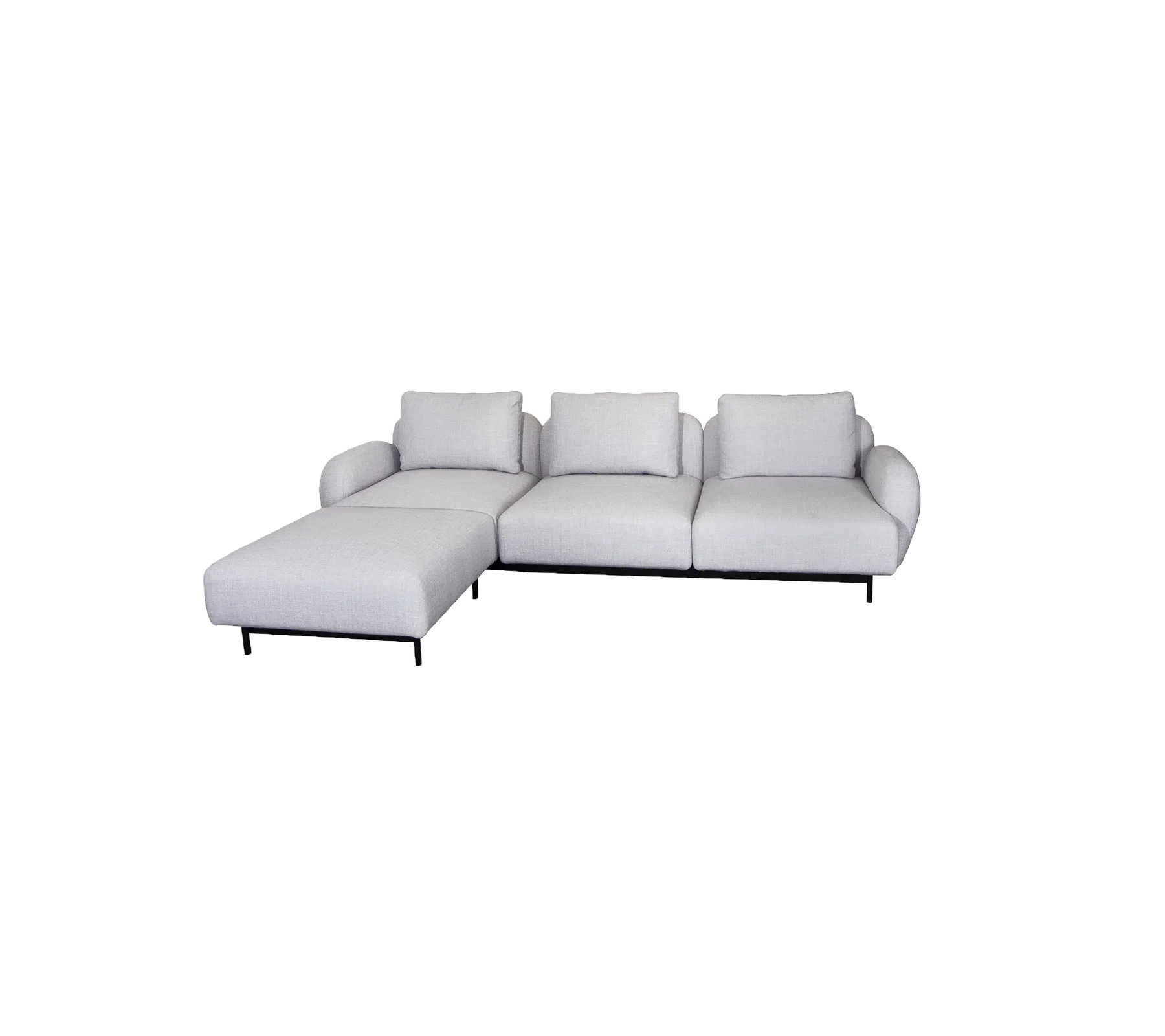 Cane-line Aura 3-Seater Sofa with Low Armrest & Chaise Lounge - Image 5