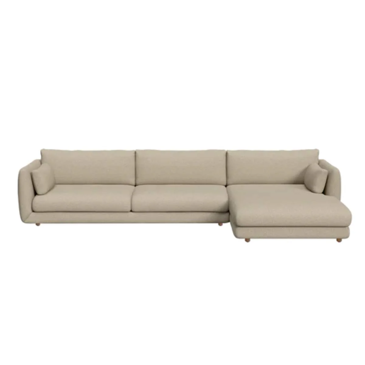 Cane-line Bloom 3-Seater Sofa With Chaise Longue, Left And Teak Legs - Image 2
