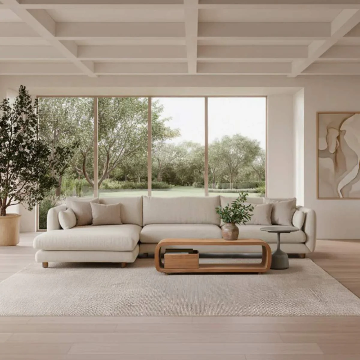 Cane-line Bloom 3-Seater Sofa With Chaise Longue, Right And Teak Legs - Image 7