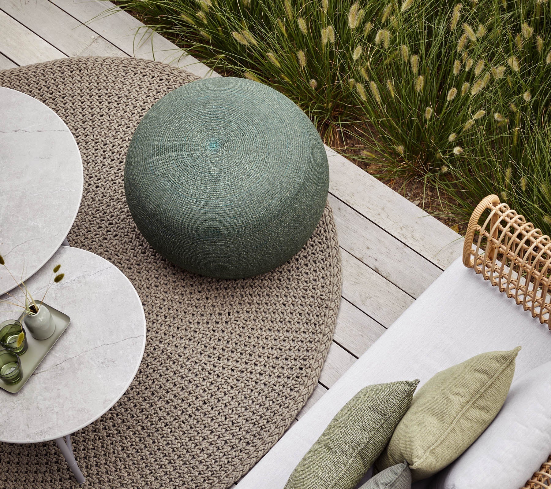 Cane-line Circle Footstool Large, Round - Image 5