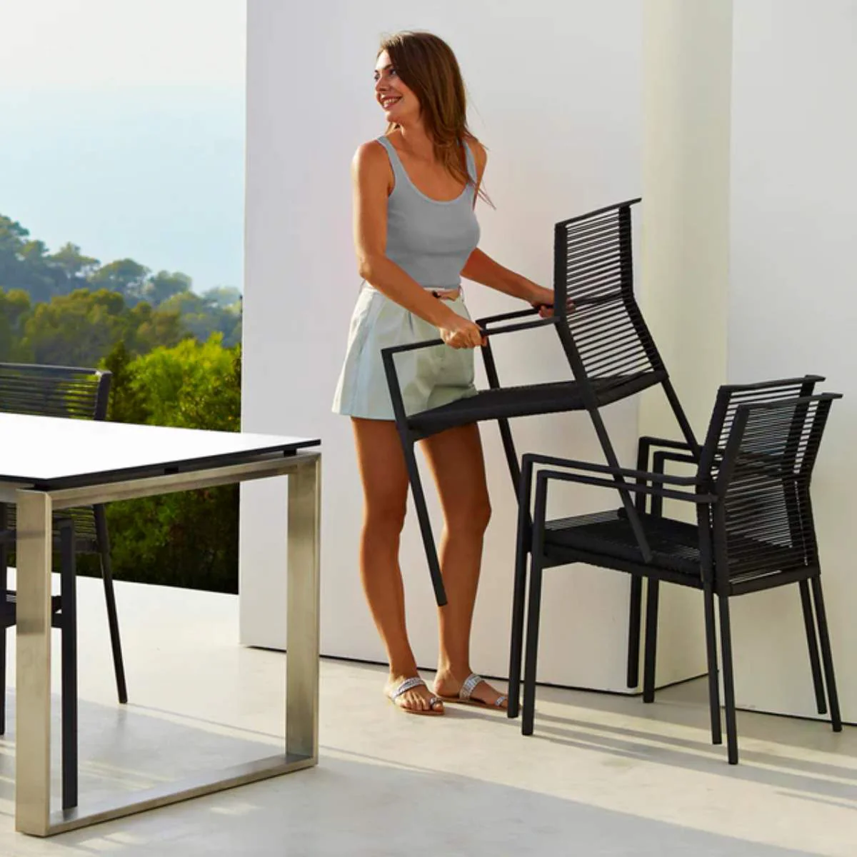Cane-line Edge Dining Table W/ 120 cm Extensions - Image 5