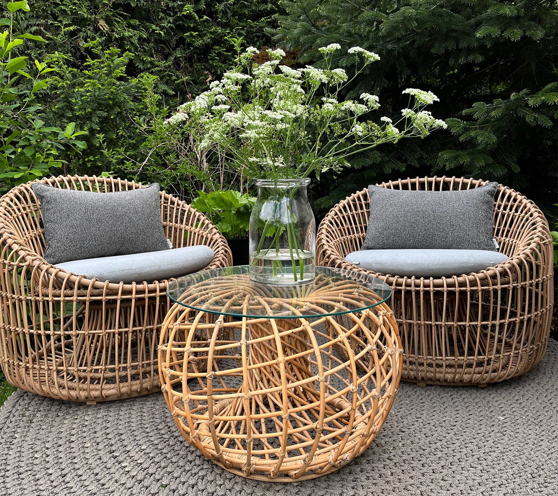 Cane-line Nest Coffee Table/Footstool Small Outdoor - Image 5