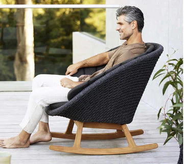 Cane-line Peacock Rocking Chair with Teak Legs - Image 11
