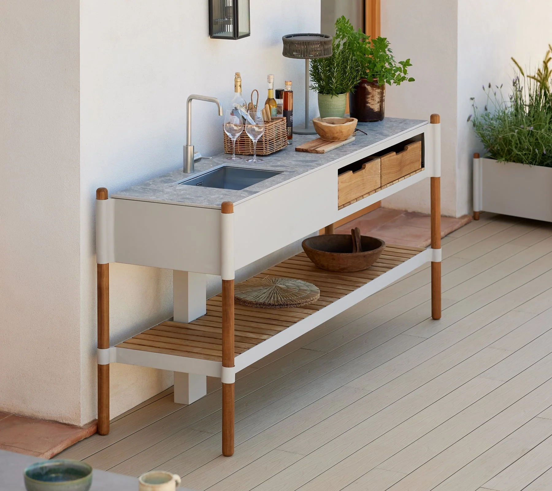 Cane-line Sticks Kitchen Module with Teak Shelf - Image 4