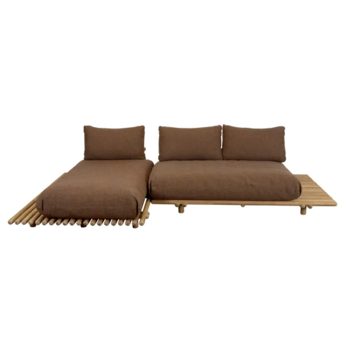 Cane-line Sticks Platform, Sofa w/ Chaise Lounge - Image 2